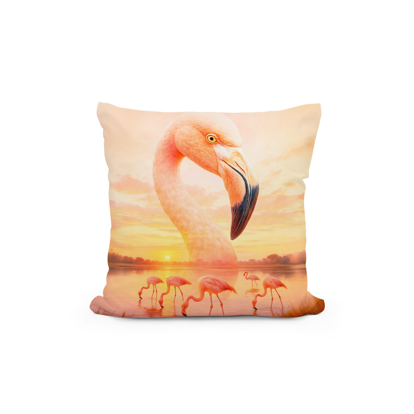 Kissen: Double Exposure Portrait of Pink Flamingo – Bild 2