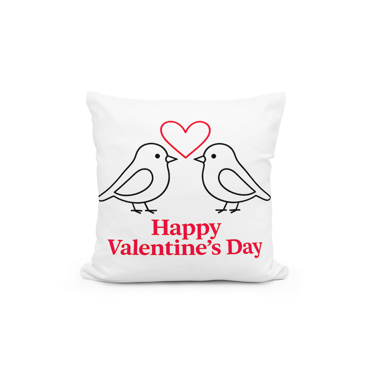Kissen: Two Birds with Heart – Valentine’s Day Card Design - Imagen 2