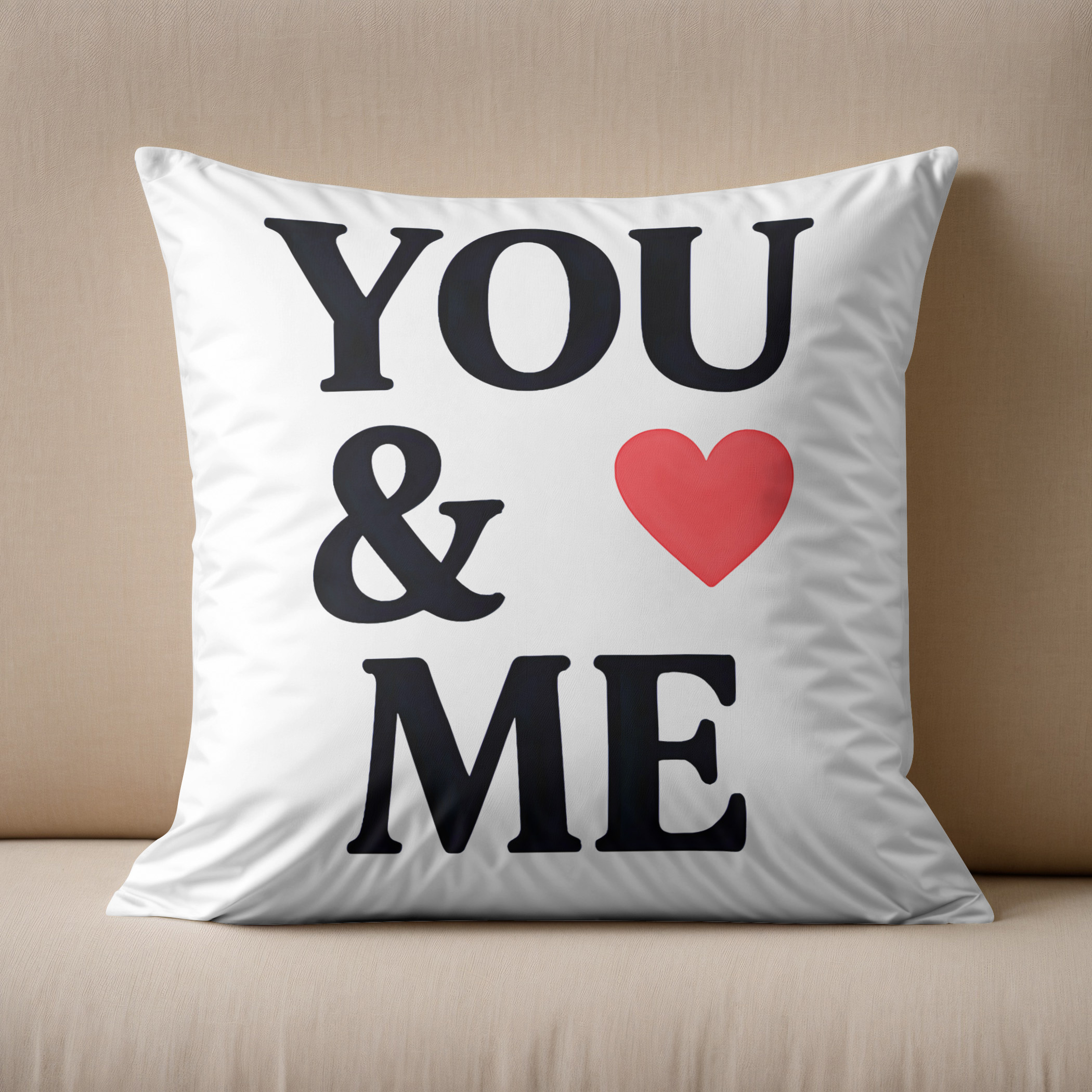 Kissen: YOU ME with Heart Minimal Valentine’s Day Typography