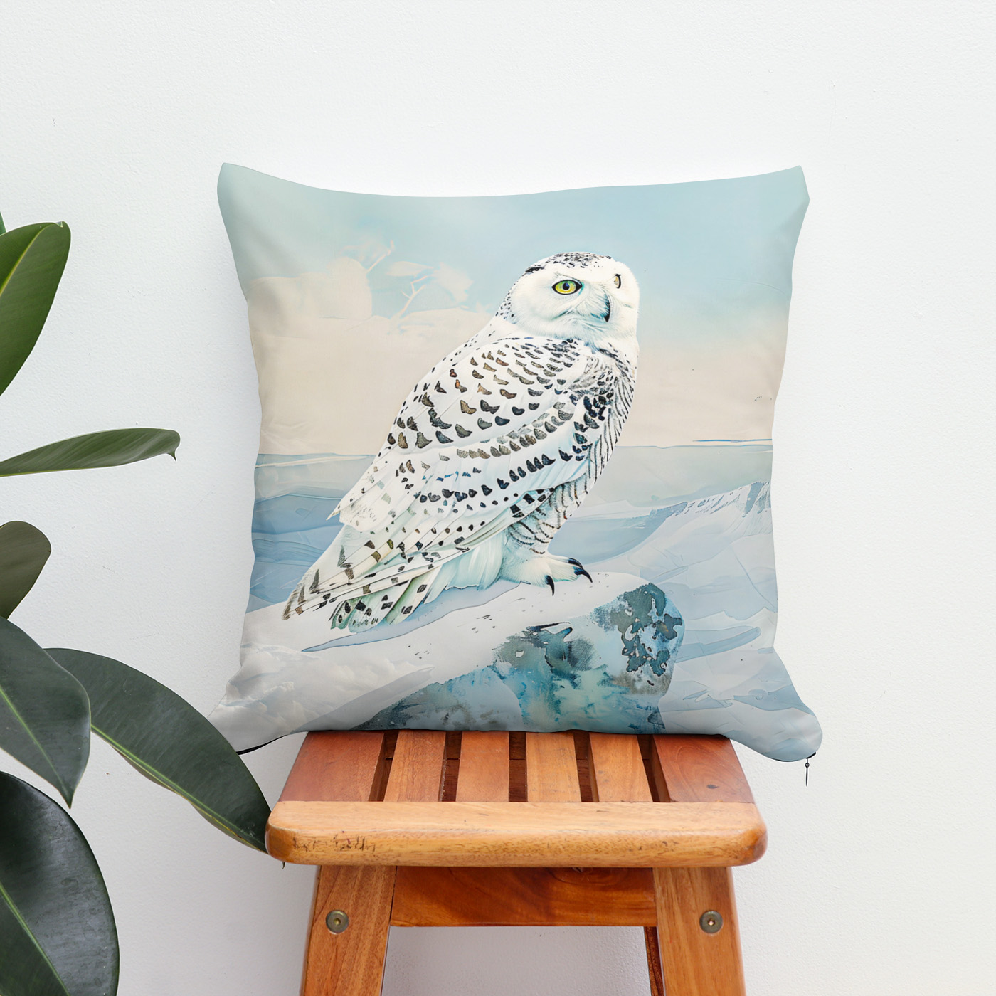 Kissen: Snowy Owl in Frozen Landscape - immagine 2