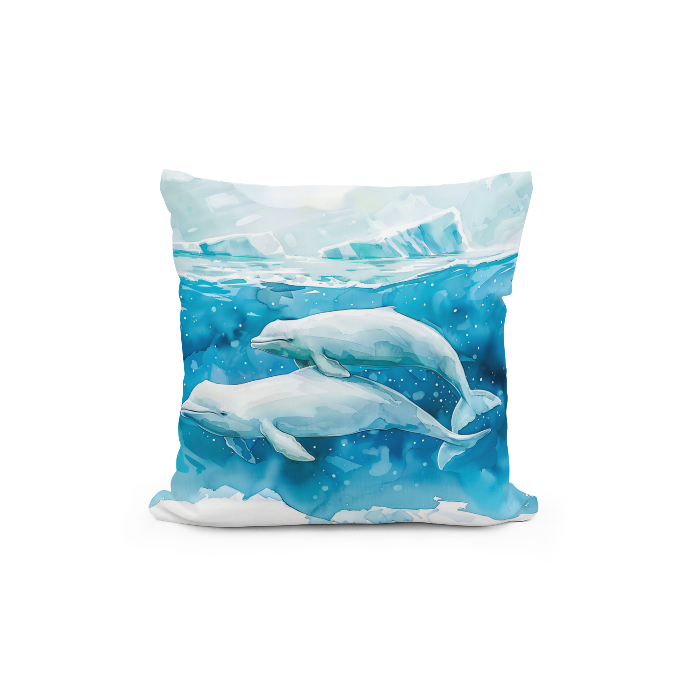 Kissen: Beluga Whales in Icy Underwater Scene – Image 2