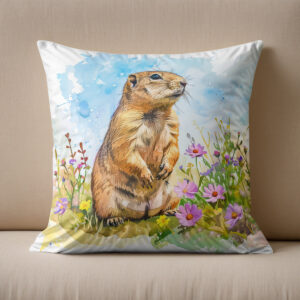 Kissen: Arctic Ground Squirrel in Tundra Landscape
