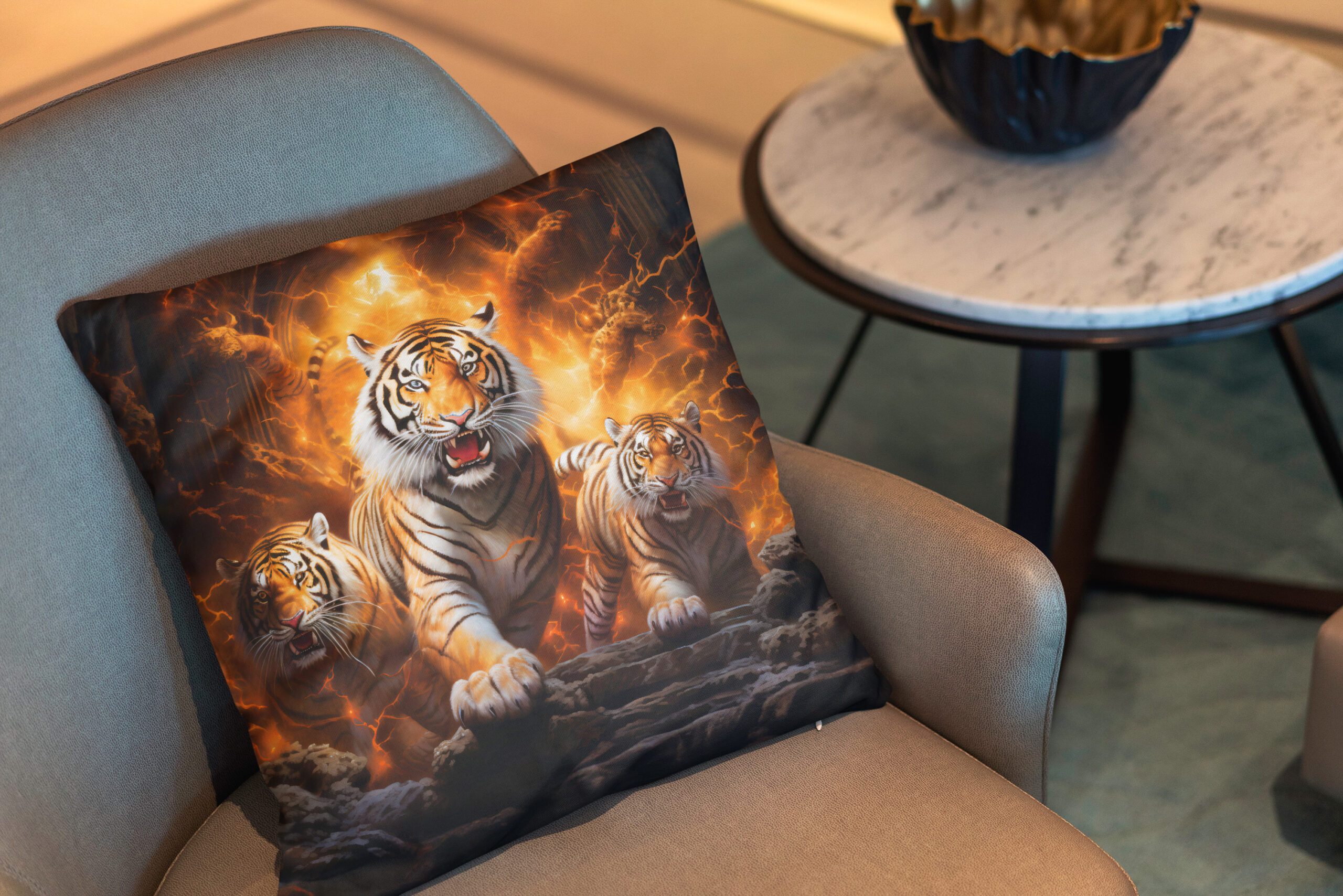 Kissen: Majestic Tiger Chinese Zodiac Artistry - immagine 2