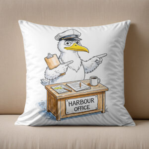 Kissen: Comic Bird Harbour Officer