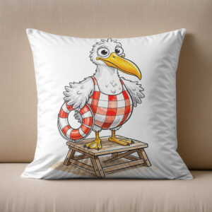 Kissen: Seagull Comic Lifeguard Bird