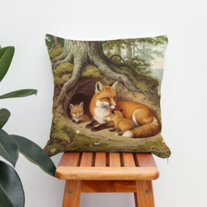 Kissen: Fuchs mit Jungtieren