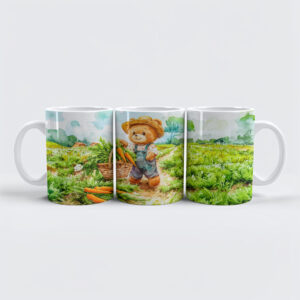 raxxa Premium-Tasse: Teddy Bear Carrying a Basket of Carrots