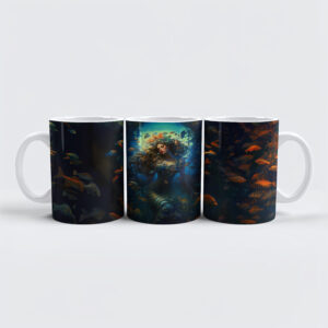 raxxa Premium-Tasse: Sea Nymph Surrounded by Fish Fantasy Painting