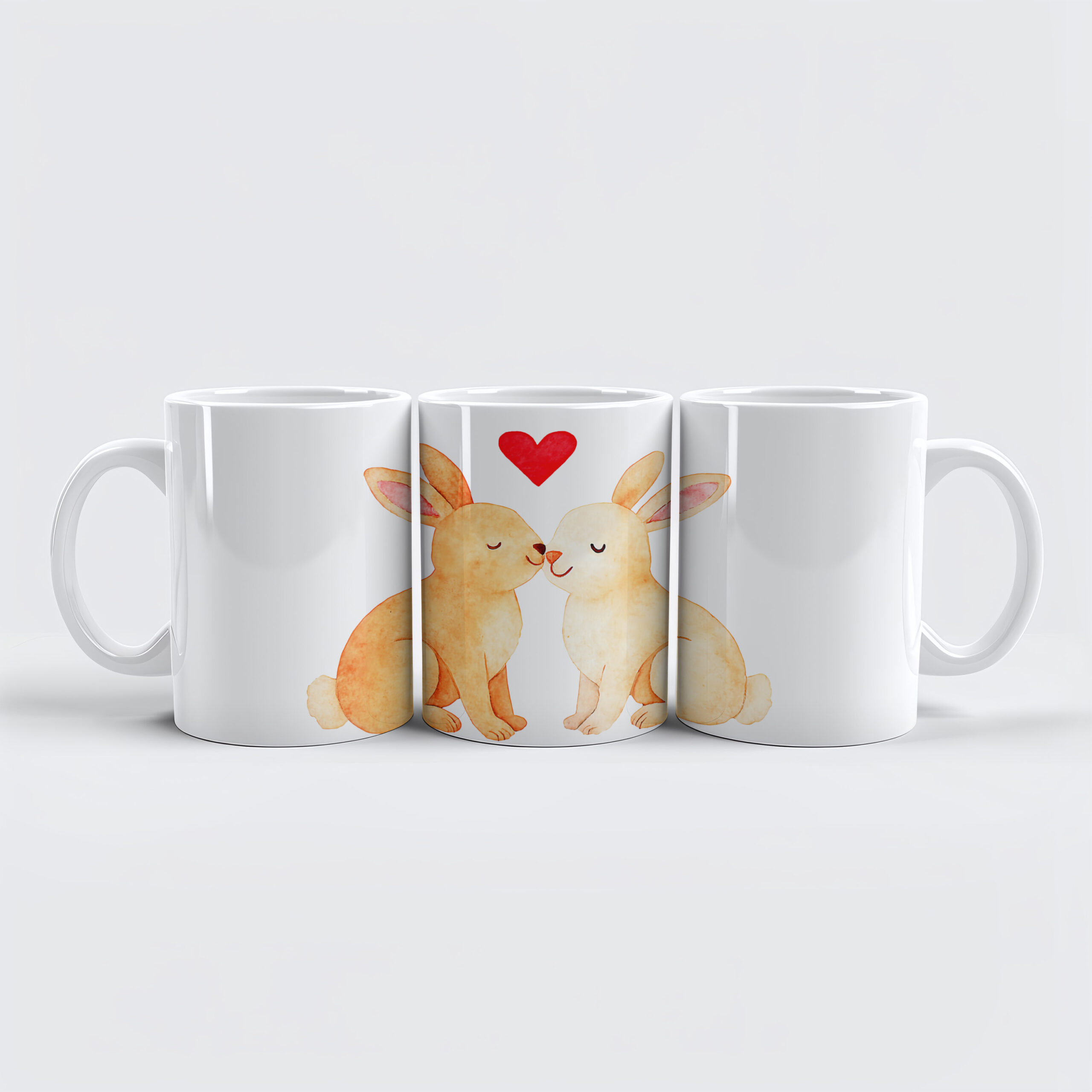 raxxa Premium-Tasse: Two Rabbits with Heart – Valentine’s Day Illustration
