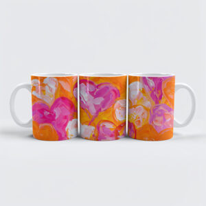 raxxa Premium-Tasse: Painted Hearts Vibrant Abstract Valentine’s Day Background