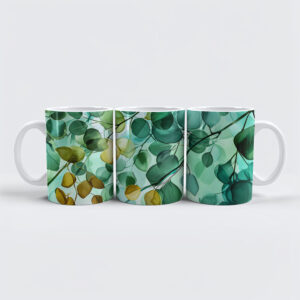 raxxa Premium-Tasse: Green Watercolor Leaf With Cool Soft Gradients
