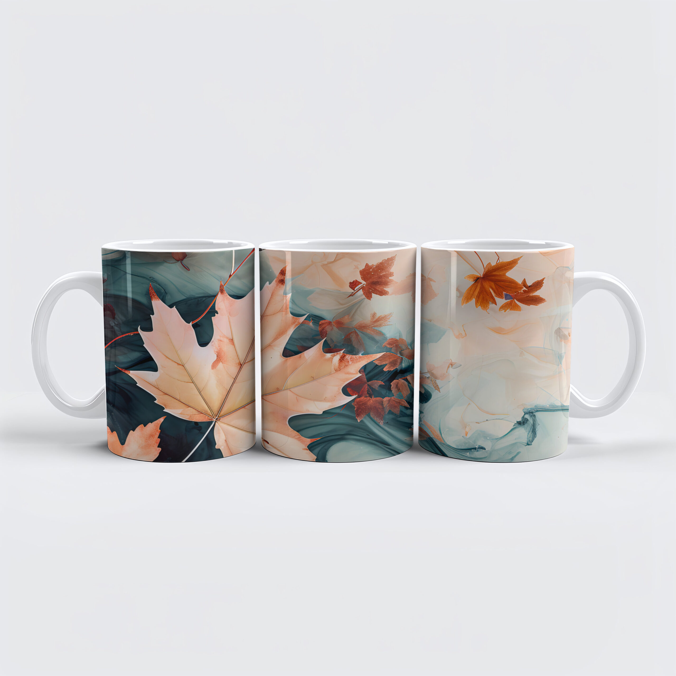 raxxa Premium-Tasse: Pastel-Colored Watercolor Illustration of Vibrant maple Leaves