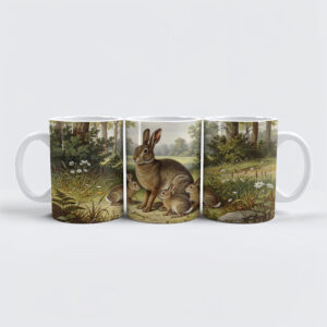 raxxa Premium-Tasse: Wildkaninchen mit Jungtieren