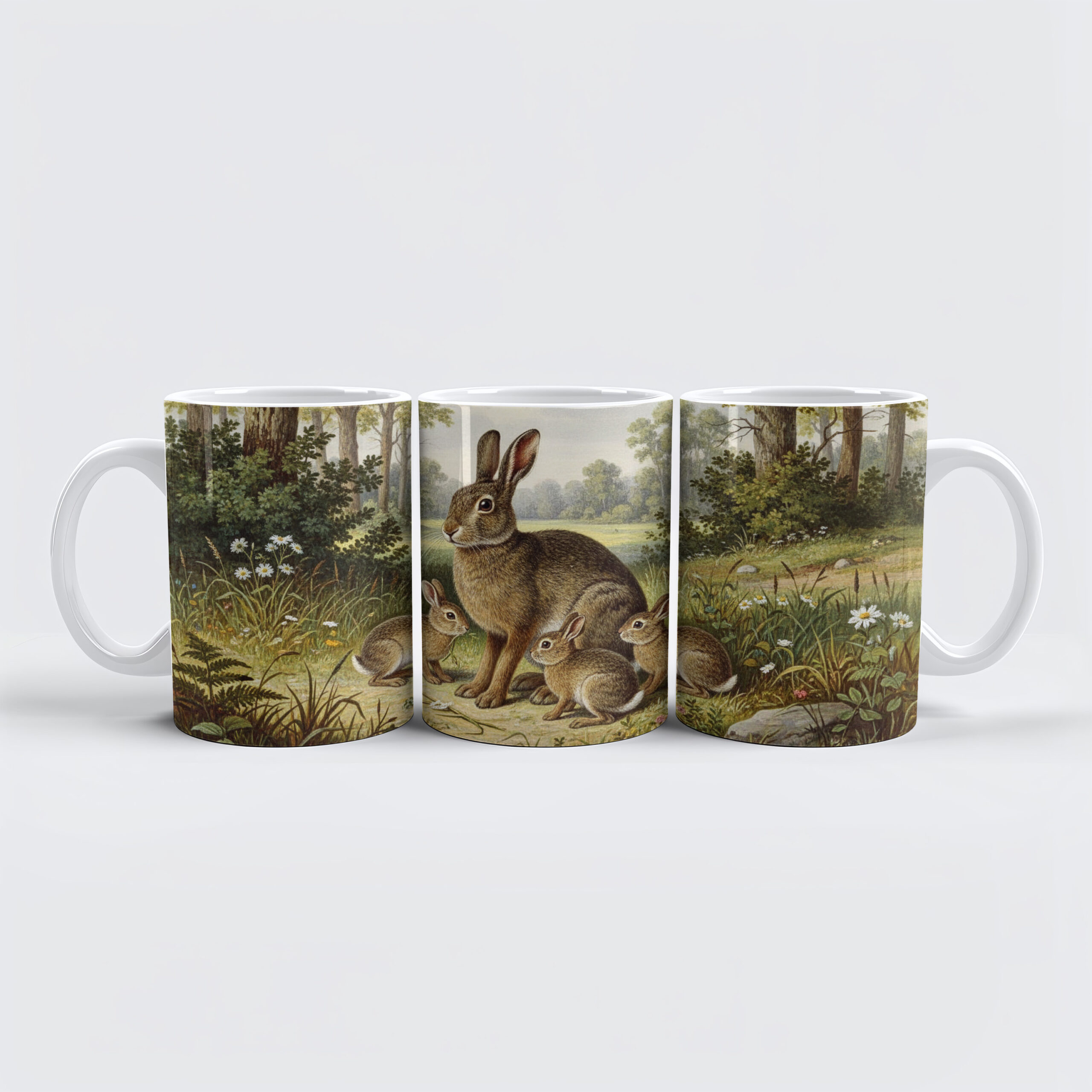 raxxa Premium-Tasse: Wildkaninchen mit Jungtieren