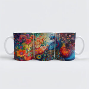 raxxa Premium-Tasse: Farbenfroher eleganter Pfau