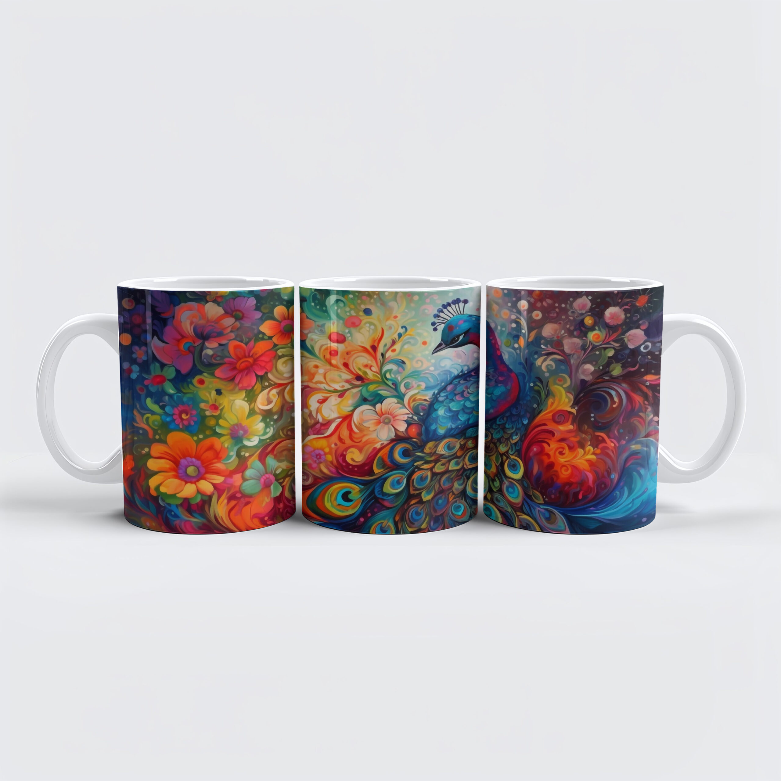 raxxa Premium-Tasse: Farbenfroher eleganter Pfau