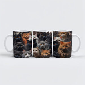 raxxa Premium-Tasse: Gruppenbild mit neugierigen Katzen