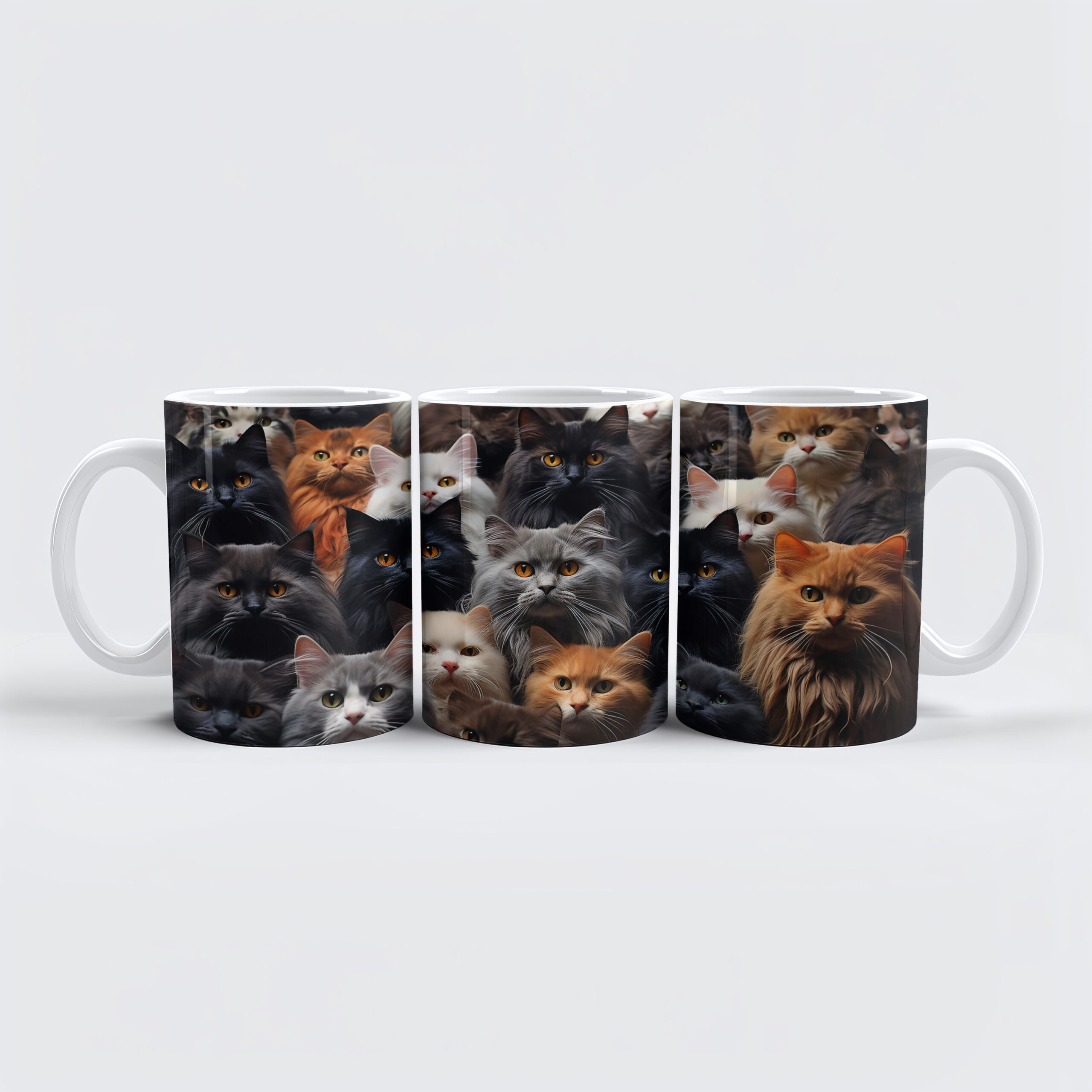 raxxa Premium-Tasse: Gruppenbild mit neugierigen Katzen