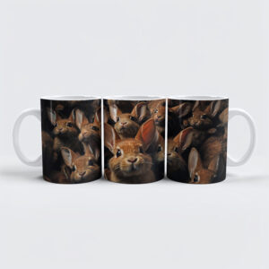 raxxa Premium-Tasse: Gruppenbild mit neugierigen Kaninchen