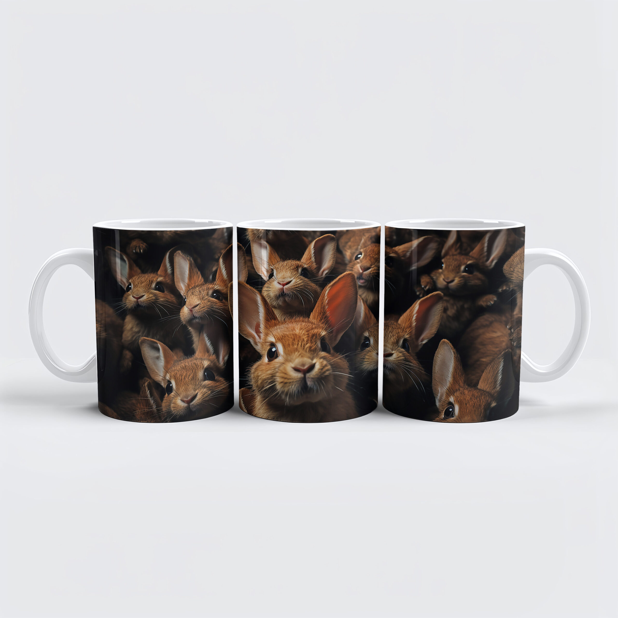 raxxa Premium-Tasse: Gruppenbild mit neugierigen Kaninchen