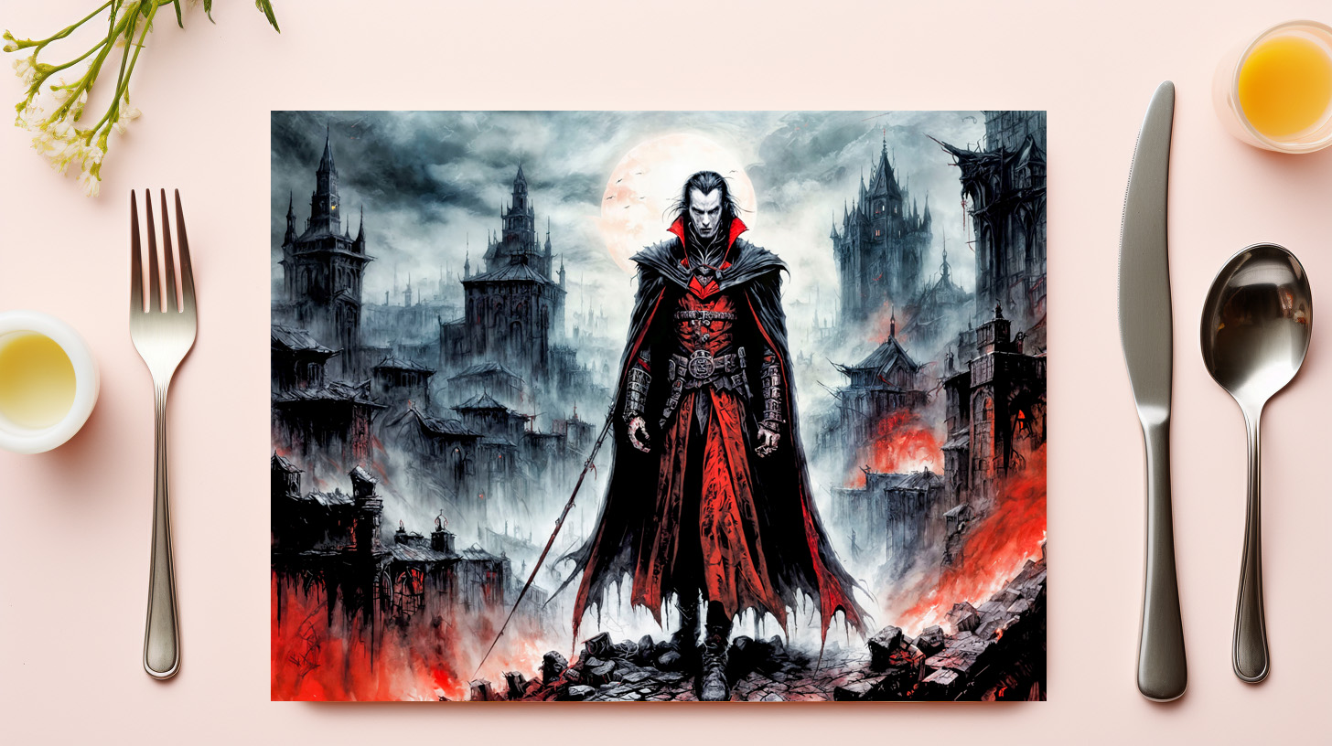 raxxa Premium-Tischset: Vampire Warrior in Ruined City - immagine 3