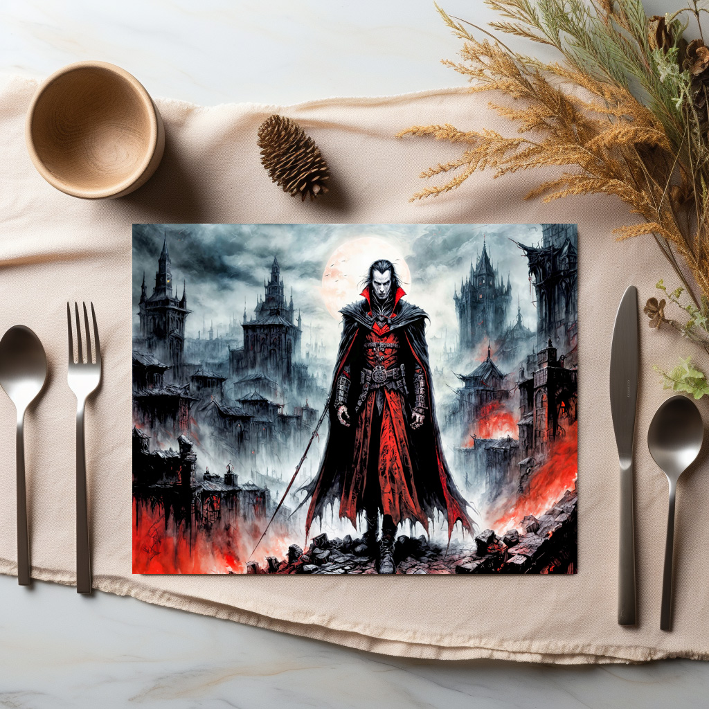 raxxa Premium-Tischset: Vampire Warrior in Ruined City - immagine 2