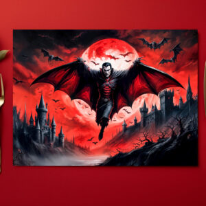 raxxa Premium-Tischset: Vampire Flying Over Haunted Castle