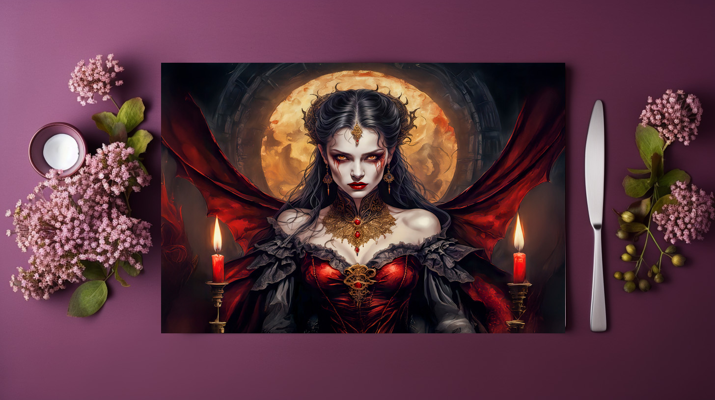 raxxa Premium-Tischset: Vampire Queen Under Glowing Moon - Image 3