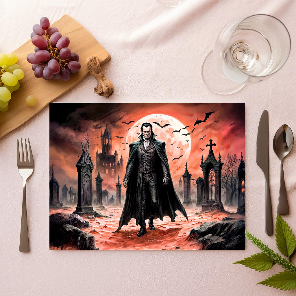 raxxa Premium-Tischset: Vampire in Moonlit Graveyard