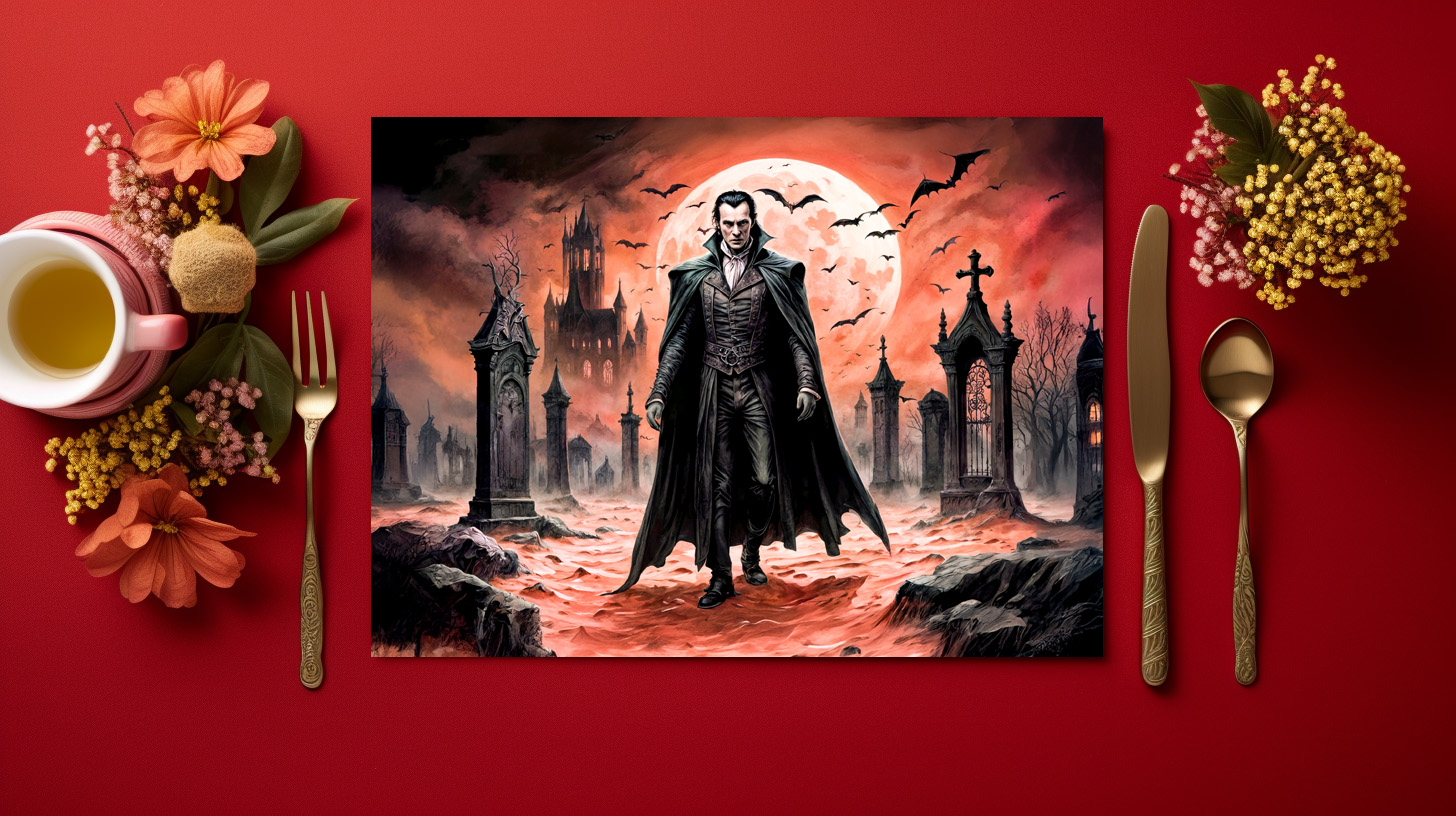 raxxa Premium-Tischset: Vampire in Moonlit Graveyard - immagine 2