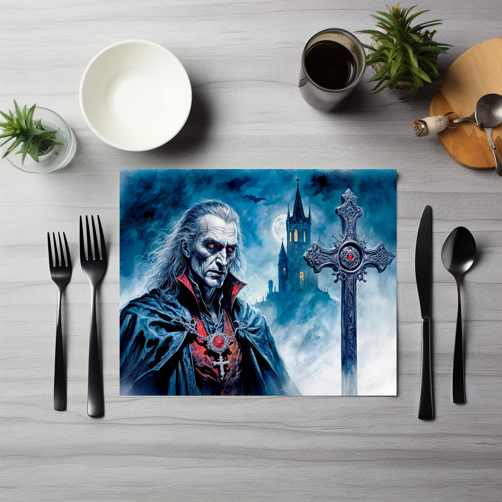 raxxa Premium-Tischset: Vampire Lord with Cross in Moonlit Night