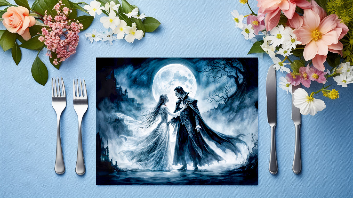 raxxa Premium-Tischset: Vampire Love Under Moonlit Sky