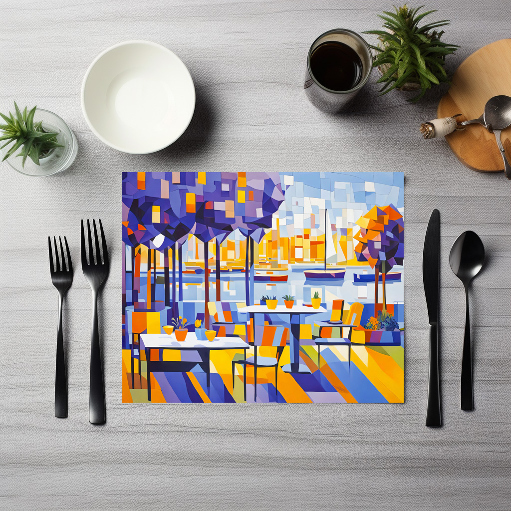raxxa Premium-Tischset: Cubist Outdoor Café with Tables