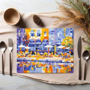 raxxa Premium-Tischset: Cubist Street Café with Arches