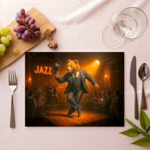 raxxa Premium-Tischset: Dancing Bear Rocks a Jazz Club
