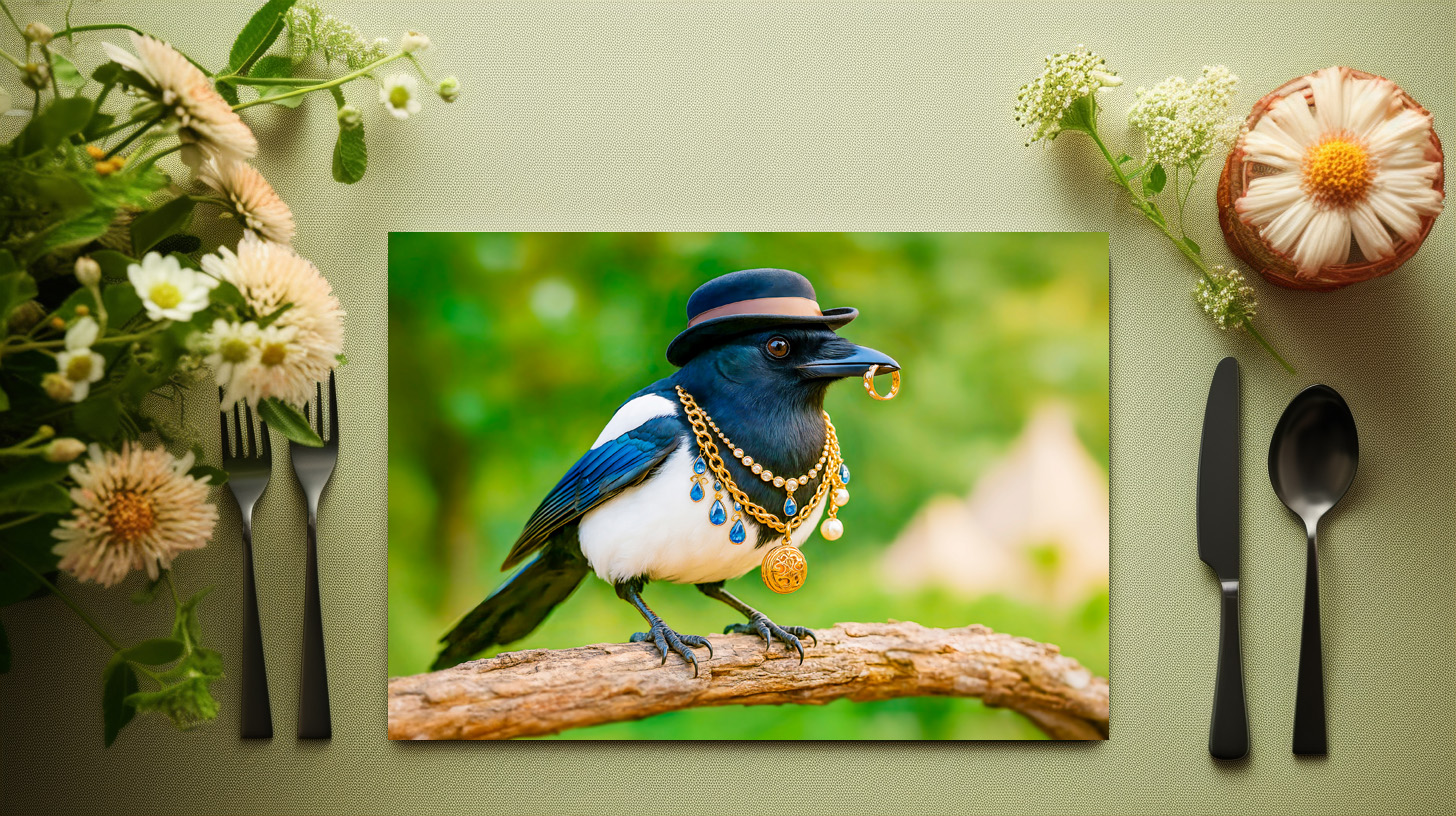 raxxa Premium-Tischset: Magpie Covered in Jewelry and Gems - immagine 3