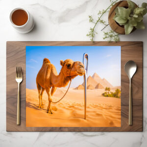 raxxa Premium-Tischset: Camel Squeezing Through a Needle’s Eye