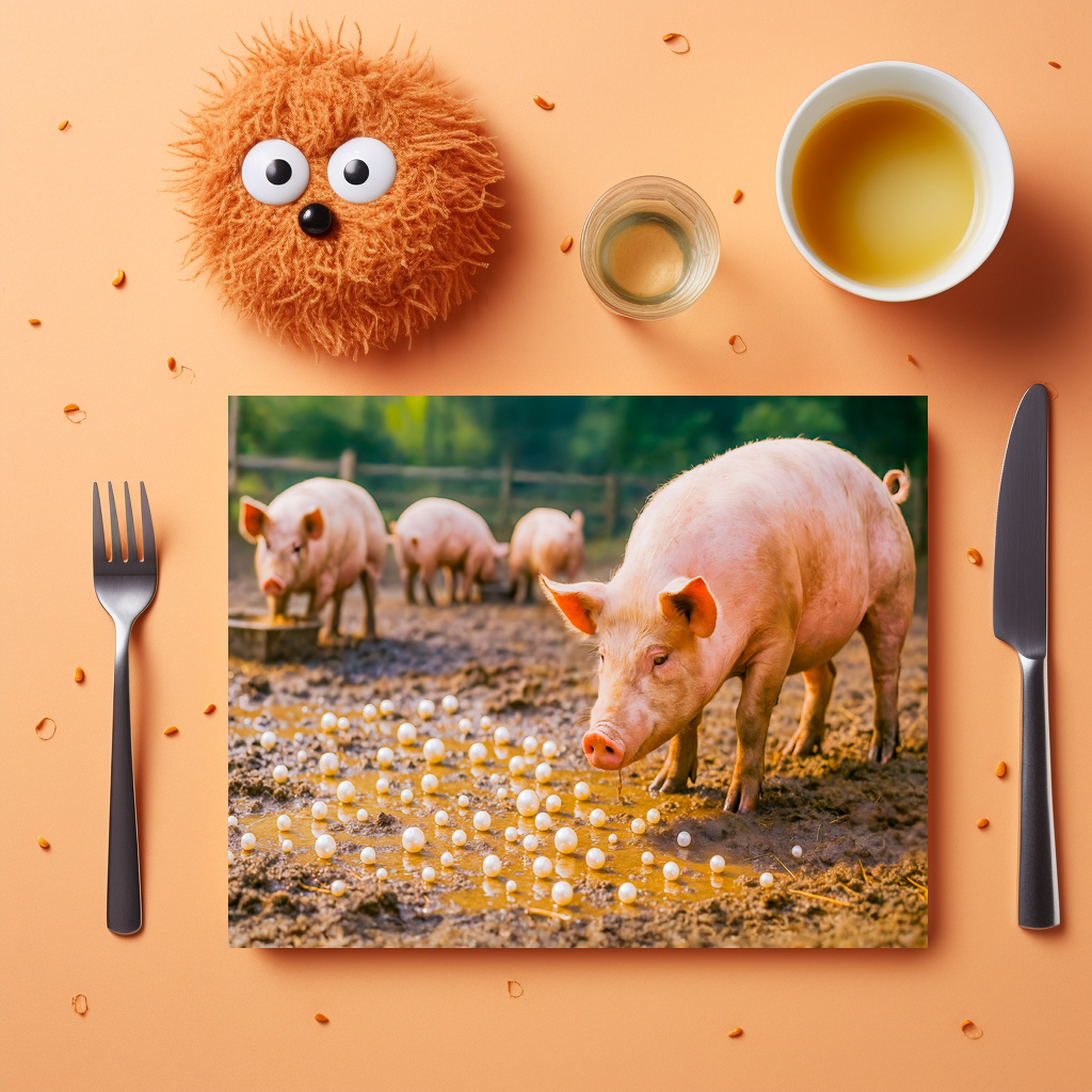 raxxa Premium-Tischset: Pearls Before Swine in Muddy Pen