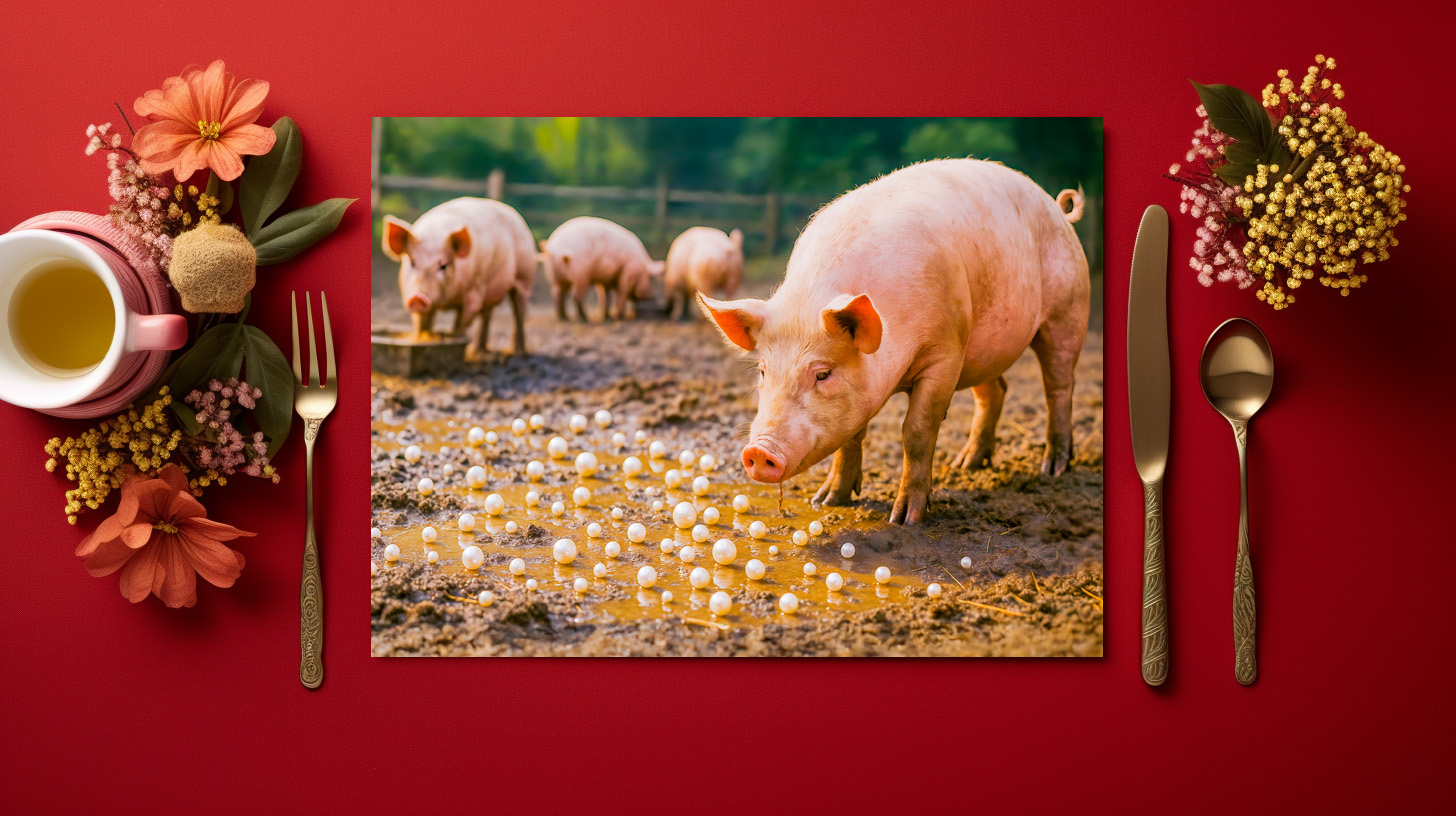 raxxa Premium-Tischset: Pearls Before Swine in Muddy Pen – Bild 3