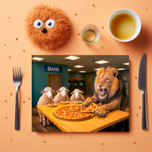 raxxa Premium-Tischset: Lion Takes Lion’s Share of the Pizza