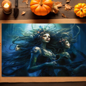 raxxa Premium-Tischset: Three Sea Nymphs in Mirror Fantasy Painting