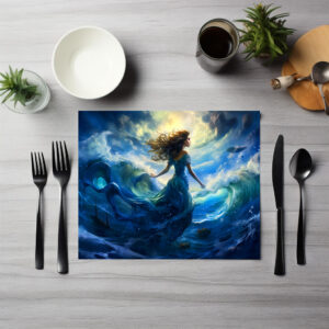 raxxa Premium-Tischset: Siren Emerging from Glowing Sea Fantasy Painting