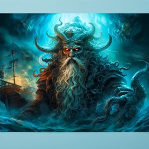 raxxa Premium-Tischset: Sea God Rising from Ocean Fantasy Painting