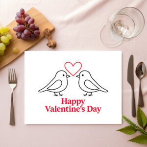 raxxa Premium-Tischset: Two Birds with Heart – Valentine’s Day Card Design