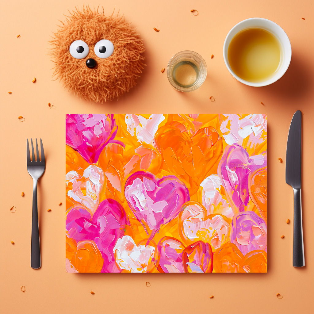 raxxa Premium-Tischset: Painted Hearts Vibrant Abstract Valentine’s Day Background - immagine 3