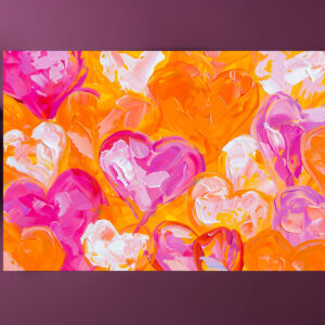 raxxa Premium-Tischset: Painted Hearts Vibrant Abstract Valentine’s Day Background