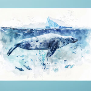 raxxa Premium-Tischset: Seal Swimming Underwater with Fish