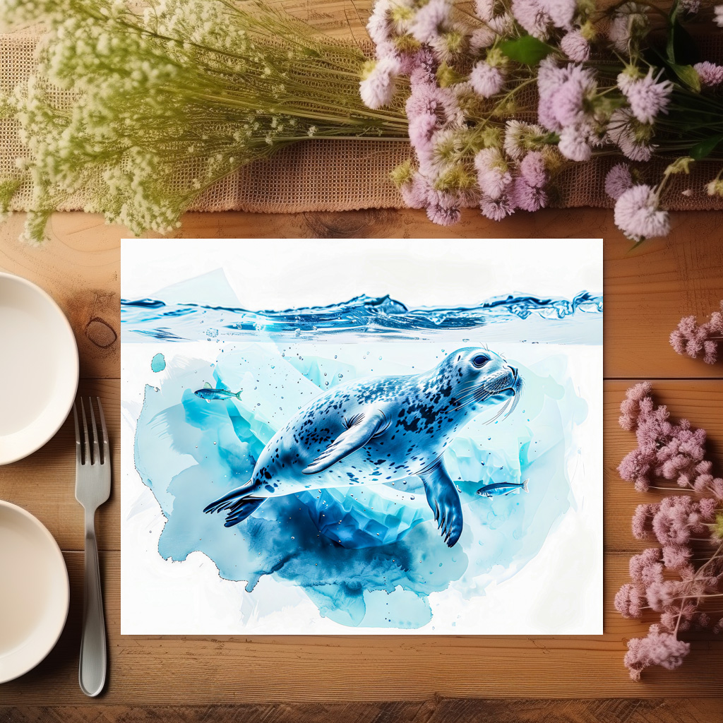 raxxa Premium-Tischset: Seal Swimming Under Ice - Image 3
