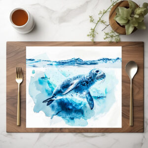 raxxa Premium-Tischset: Seal Swimming Under Ice