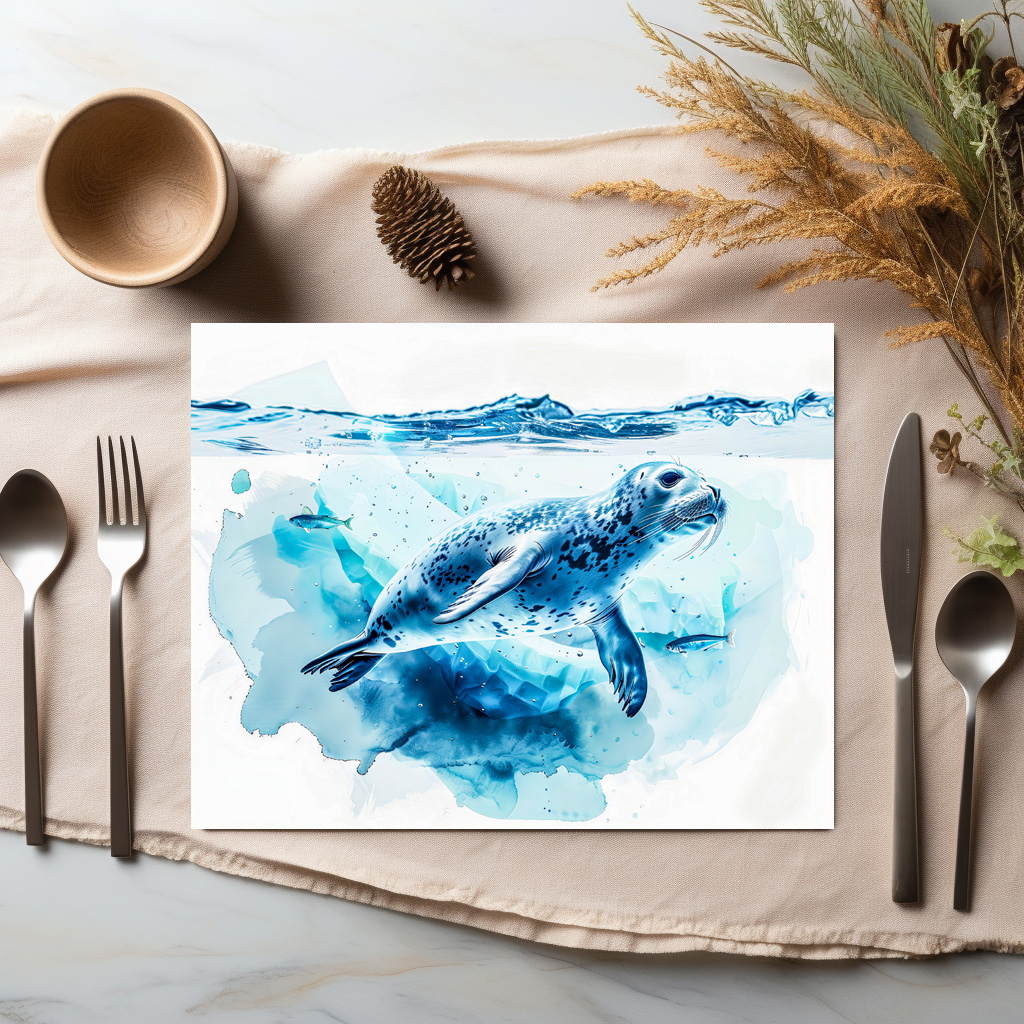 raxxa Premium-Tischset: Seal Swimming Under Ice - Image 2